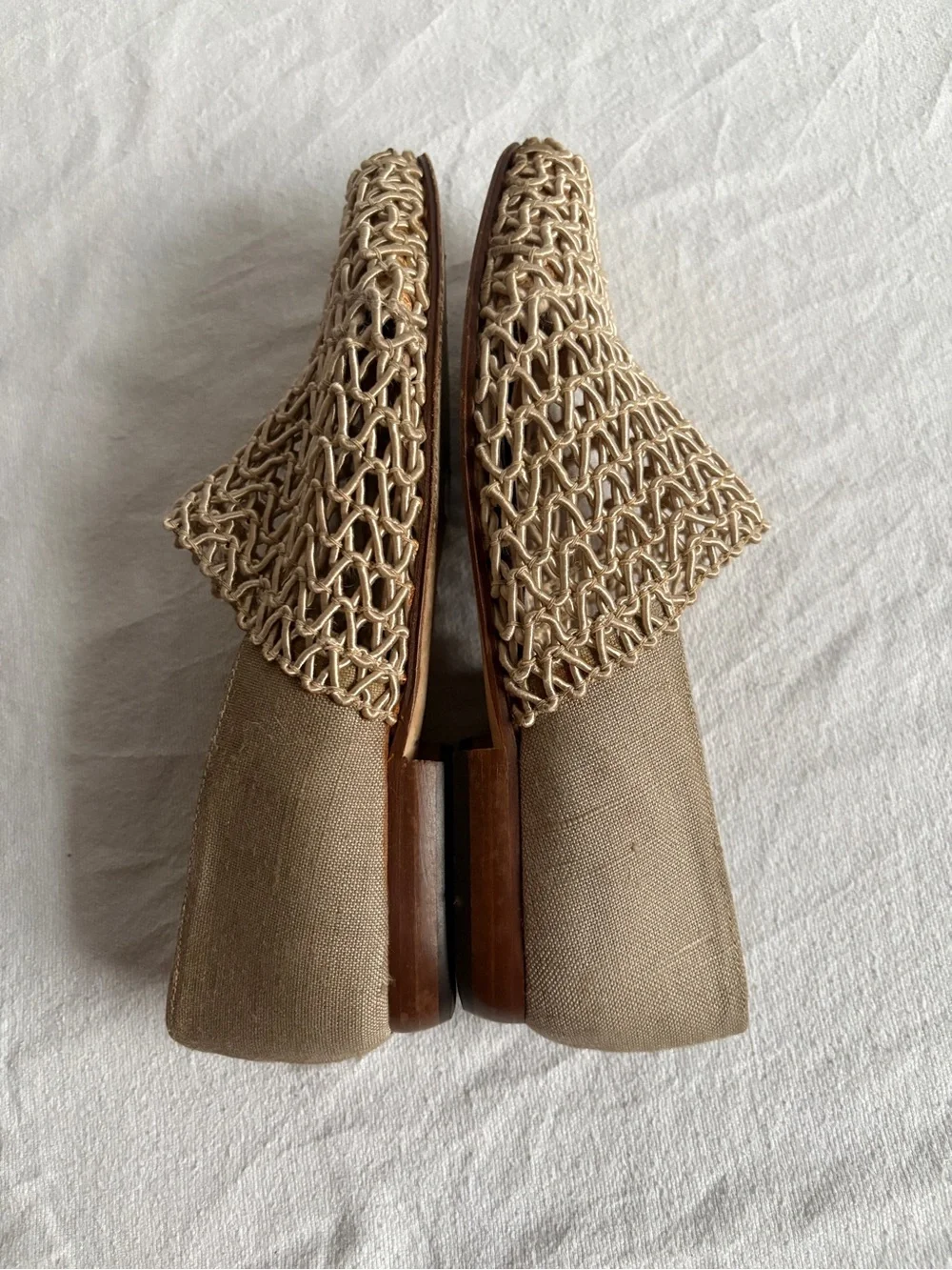 Nordstrom Natural Beige Woven Mule Flats - Picture 6 of 12